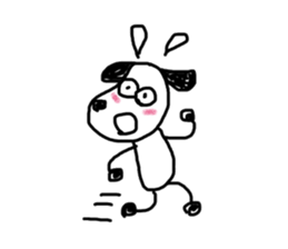 The dog drawn by a rough line sticker #3889725