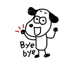 The dog drawn by a rough line sticker #3889726