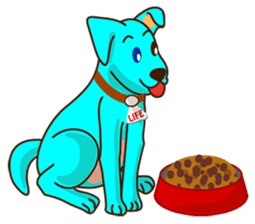 "LIFE" of a blue dog sticker #3890663