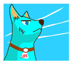 "LIFE" of a blue dog sticker #3890682