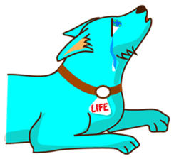 "LIFE" of a blue dog sticker #3890683