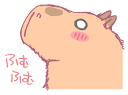 Capybara is gazing afar. sticker #3895450