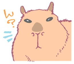 Capybara is gazing afar. sticker #3895462