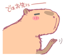 Capybara is gazing afar. sticker #3895476