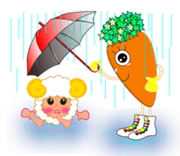 Cute Sheep Onion and Carrot-boy sticker #3896187