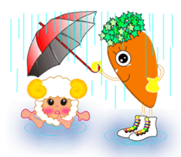 Cute Sheep Onion and Carrot-boy sticker #3896187