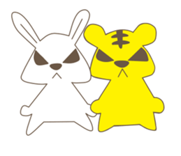 rabbit and love love a day to day sticker #3899487