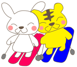 rabbit and love love a day to day sticker #3899491