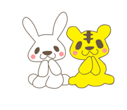 rabbit and love love a day to day sticker #3899492