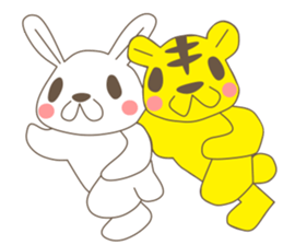 rabbit and love love a day to day sticker #3899495