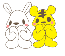 rabbit and love love a day to day sticker #3899496