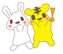 rabbit and love love a day to day sticker #3899497