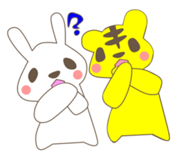 rabbit and love love a day to day sticker #3899498