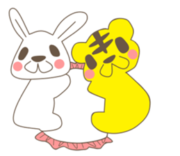 rabbit and love love a day to day sticker #3899499