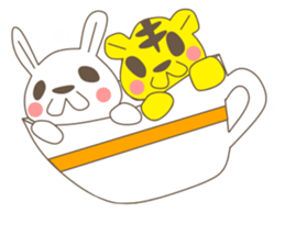 rabbit and love love a day to day sticker #3899501