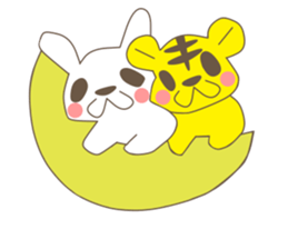 rabbit and love love a day to day sticker #3899502