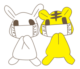 rabbit and love love a day to day sticker #3899503