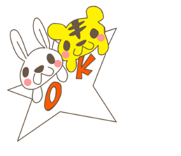 rabbit and love love a day to day sticker #3899504