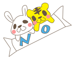 rabbit and love love a day to day sticker #3899505