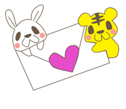 rabbit and love love a day to day sticker #3899506