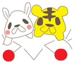 rabbit and love love a day to day sticker #3899509