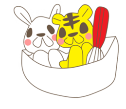 rabbit and love love a day to day sticker #3899510