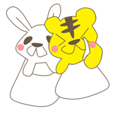 rabbit and love love a day to day sticker #3899511