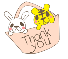 rabbit and love love a day to day sticker #3899512