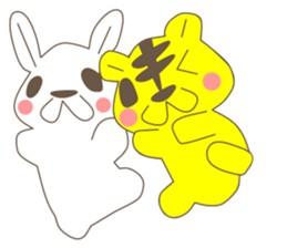 rabbit and love love a day to day sticker #3899514