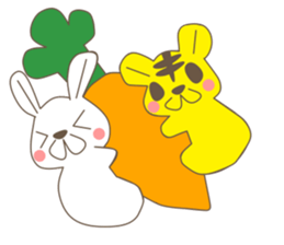 rabbit and love love a day to day sticker #3899516