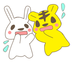 rabbit and love love a day to day sticker #3899517