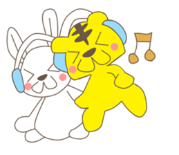 rabbit and love love a day to day sticker #3899520