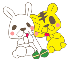 rabbit and love love a day to day sticker #3899521