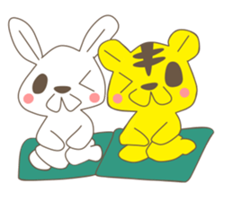 rabbit and love love a day to day sticker #3899522