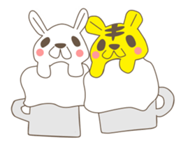 rabbit and love love a day to day sticker #3899524