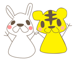 rabbit and love love a day to day sticker #3899525