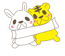 rabbit and love love a day to day sticker #3899526