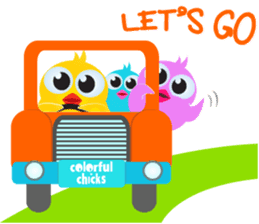 Colorful Chicks ver English sticker #3900231