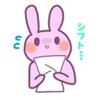 reinbow color rabbit daily life stamp sticker #3901413
