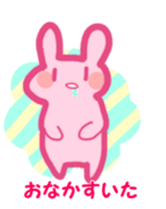 reinbow color rabbit daily life stamp sticker #3901423