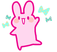 reinbow color rabbit daily life stamp sticker #3901429