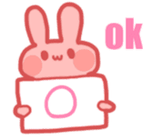 reinbow color rabbit daily life stamp sticker #3901432