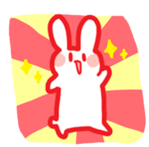 reinbow color rabbit daily life stamp sticker #3901441