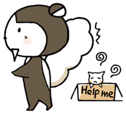 A skunk and kitten. sticker #3903209