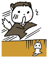 A skunk and kitten. sticker #3903230