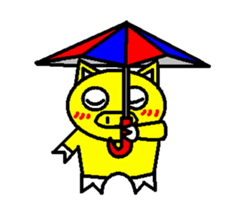 Umbrella pig sticker #3904072