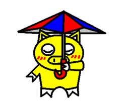 Umbrella pig sticker #3904072