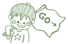 Boy of crayons. World Edition sticker #3907368