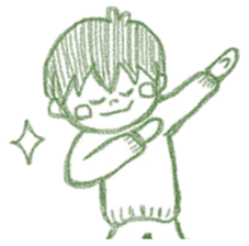 Boy of crayons. World Edition sticker #3907377