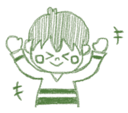 Boy of crayons. World Edition sticker #3907387